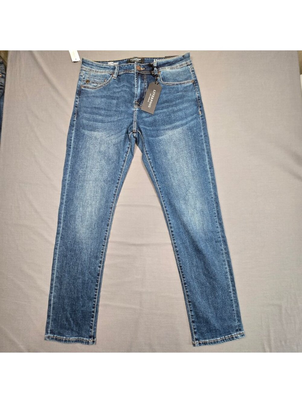 NEW Liverpool 33x32 Mens Jeans Blue Kingston Modern Straight Fit Denim